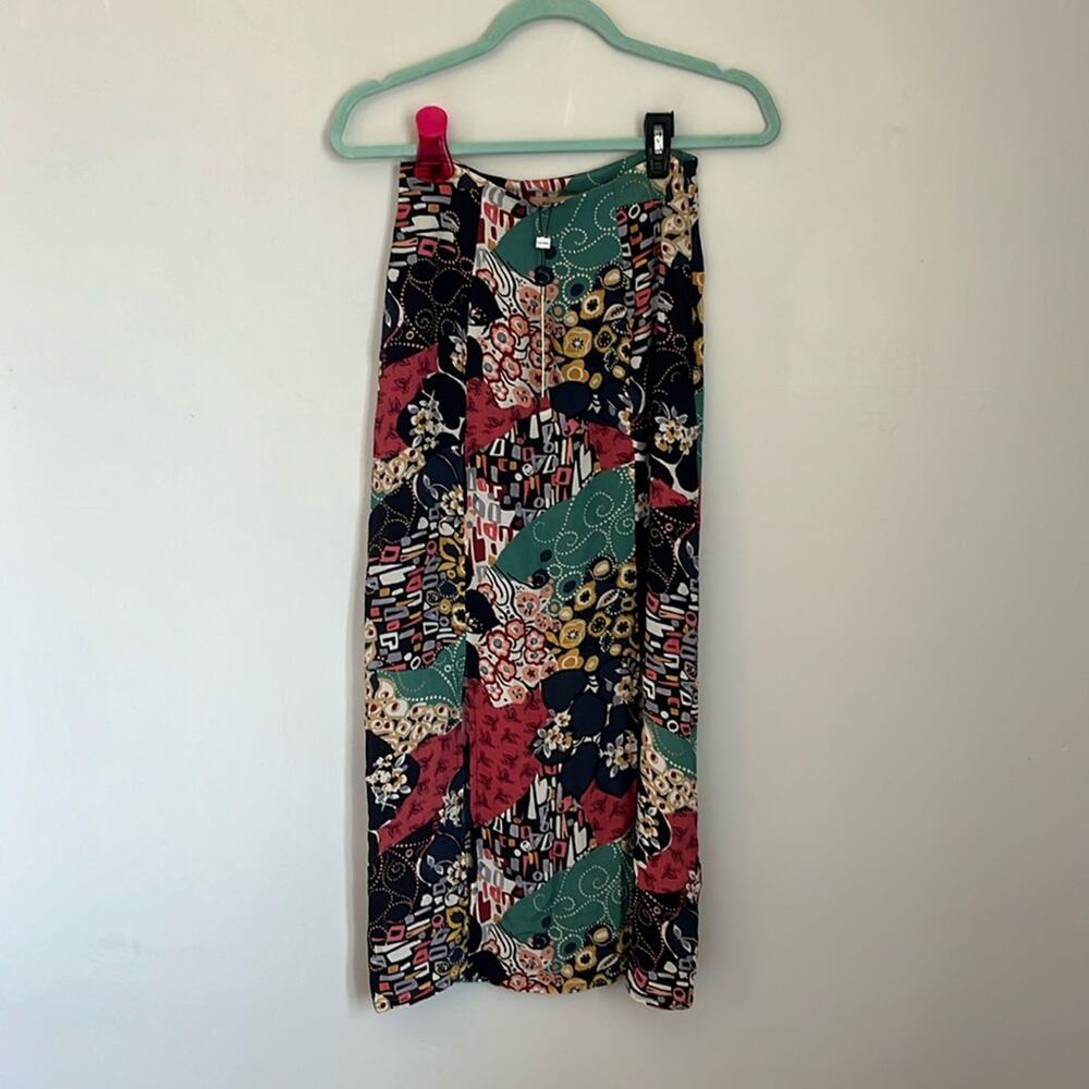 Anthropologie Colorful Patchwork Midi Skirt